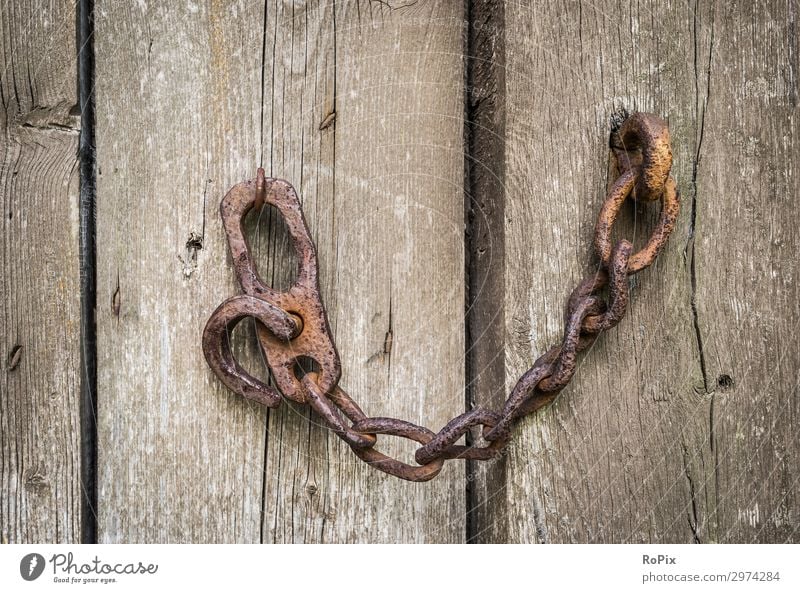 Historic chain on a door. Lifestyle Style Design Sightseeing City trip Work and employment Workplace Agriculture Forestry Machinery Work of art Sculpture