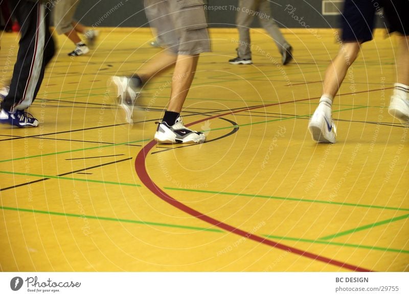 indoor sports Gymnasium Sneakers Yellow Sports Walking Human being sports floor