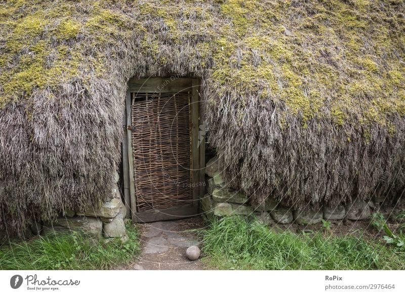 Detail of a hut in the Scottish Highlands. House (Residential Structure) Cottage Garden England scotland door Scotland country Country life spring Summer