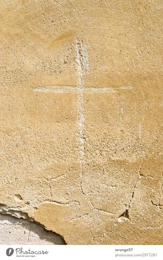 Always on the wall along the cloister. Wall (barrier) Wall (building) Facade Stone Sign Graffiti Crucifix Brown Hope Belief Humble Religion and faith Building