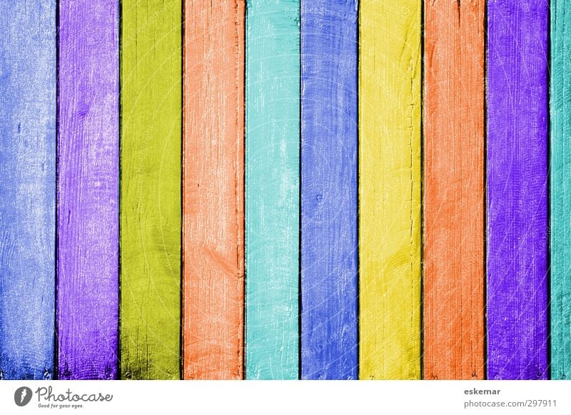 Wood in colour Stripe Painting (action, work) Esthetic Uniqueness Blue Brown Multicoloured Yellow Gold Green Violet Orange Pink Turquoise Colour colored