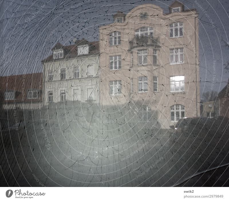 housekeeping Cloudless sky Bautzen Small Town Populated House (Residential Structure) Facade Window Broken Glass Anger Destruction Crack & Rip & Tear
