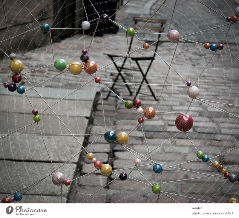 sphere Art Work of art Folding chair Sphere Stone Wood Plastic Hang Stand Exceptional Dark Together Glittering Town Many Crazy Rope Hover Cobblestones Street
