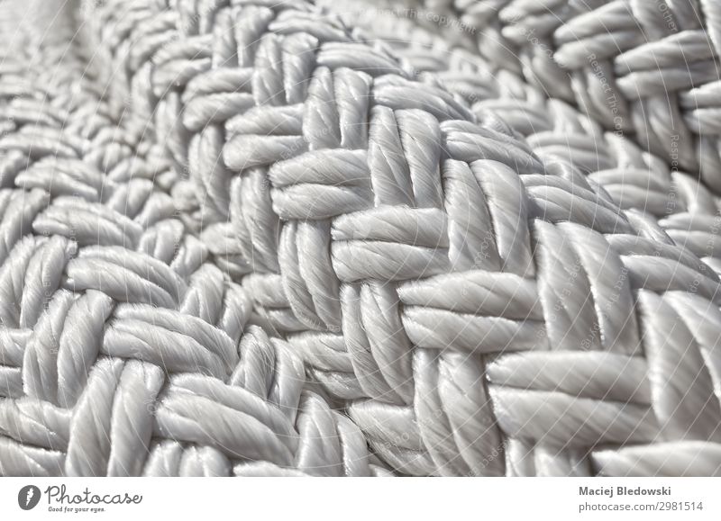 Close up picture of a thick sailing ship rope. Sailing Rope Yacht Sailboat Watercraft Line Strong White Design Power Safety Style Nautical marine equipment