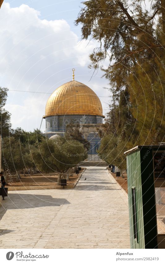 Dome of the Rock West Jerusalem Palestine Old town Mosque Tourist Attraction Landmark Monument Dome of the rock Beginning Aggravation Uniqueness Relaxation