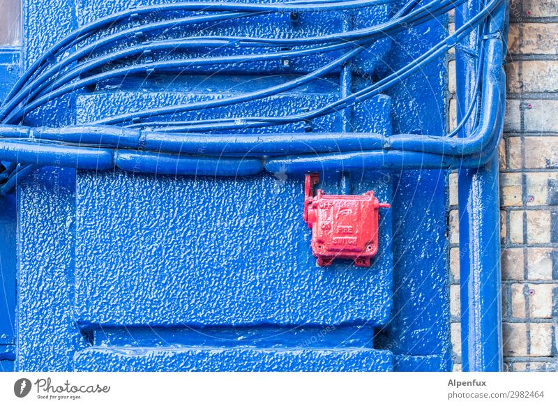 Insulation | Blue Cable Red Esthetic Bizarre Colour Mysterious Idea Innovative Kitsch Communicate Network Surrealism Teamwork Lanes & trails Junction