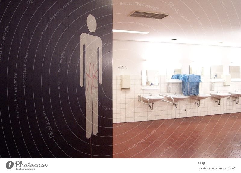 "Enter" Washhouse Gentleman Urinate Pictogram Neon light Architecture Toilet