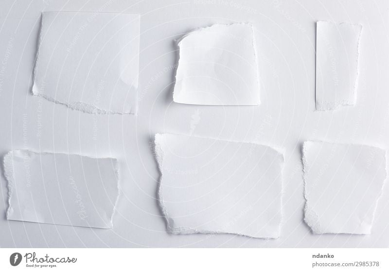 empty torn pieces of white paper Office Business Paper Collection Write Above White Idea conceptual background Blank communication Conceptual design crumpled