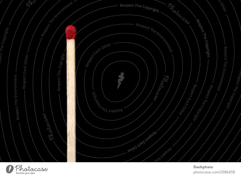 Large Matchstick Isolated on a Black Background Wood Thin Hot Red White match matchstick match head phosphorous grain wood grain isolated isolated object