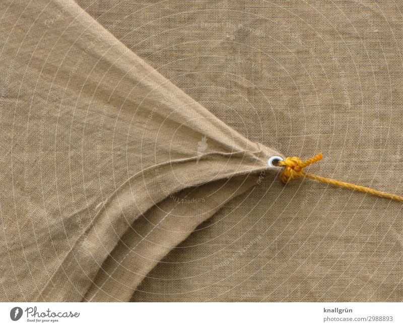 Tightly lashed Covers (Construction) String Rope Firm Brown Yellow Silver Protection Safety Logistics tethered Knot Colour photo Exterior shot Deserted