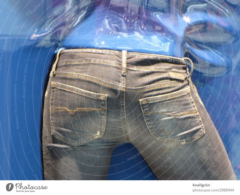 big ass Human being Masculine Man Adults Bottom 1 Jeans Communicate Esthetic Eroticism Blue Gray Emotions Fashion figure-accentuating Colour photo Interior shot