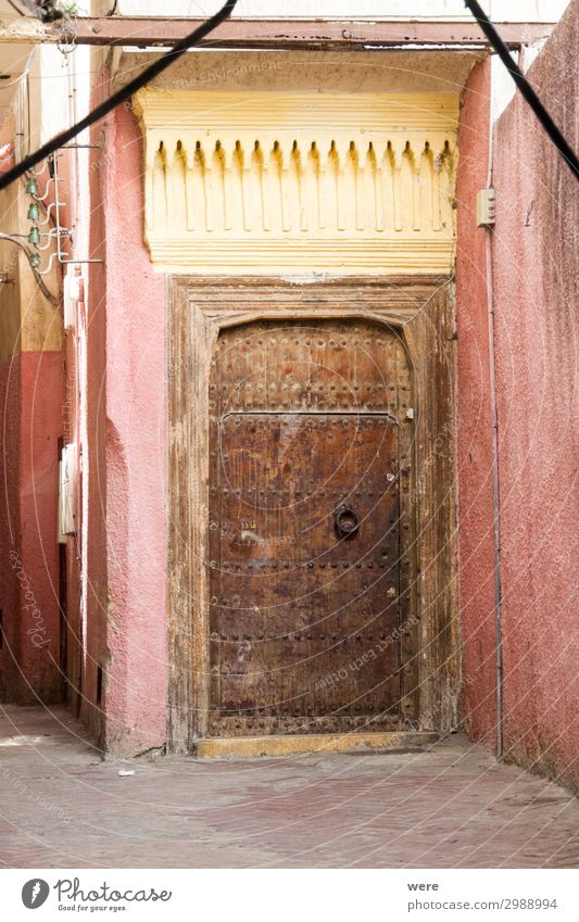 Door in the Medina of Tangier Vacation & Travel Tourism Town Port City Old town Cool (slang) archway morocco alley calm colorful copy space countryside exotic