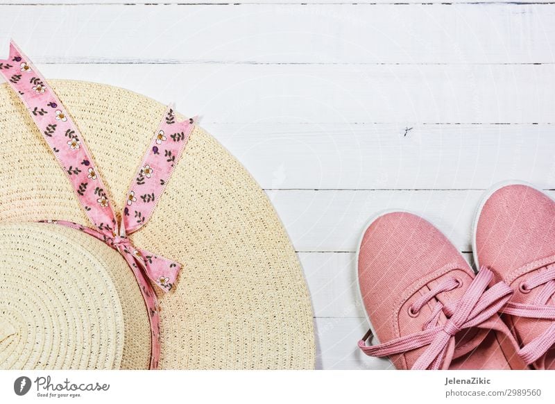 Women's summer shoes and hat for beach holidays Lifestyle Style Design Joy Relaxation Leisure and hobbies Vacation & Travel Tourism Freedom Summer