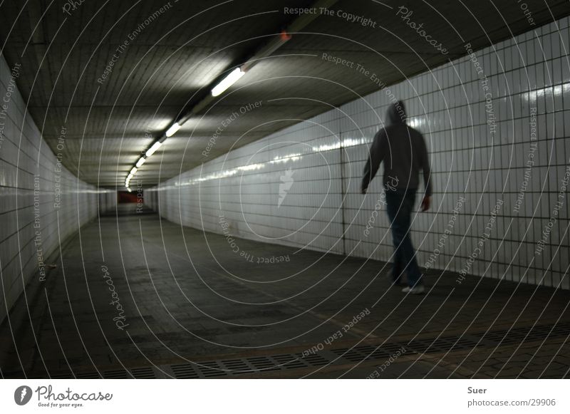 a course into the unknown Tunnel Ceiling light Night Man Hooded (clothing) Tile