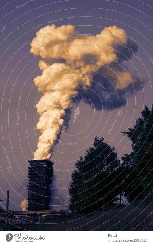 Smoke signals and miracles Industry Environment Sky Climate Climate change Deserted Industrial plant Chimney Surrealism Environmental pollution Heavy industry