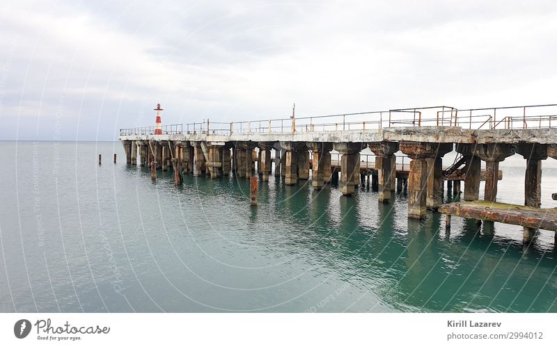 View of the pier in the Black Sea near Alushta Vacation & Travel Tourism Adventure Cruise Summer Summer vacation Ocean Water Clouds Waves Coast Esthetic