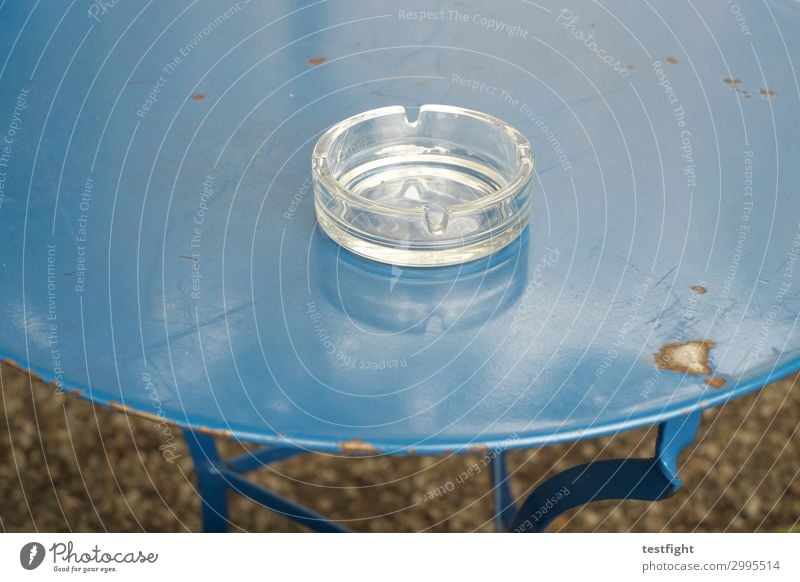ashtray Ashtray Table Blue Metal Rust Old Glass Smoking