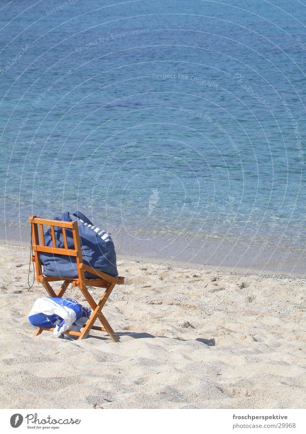 unfolded Ocean Sunbathing Loneliness Leisure and hobbies folding chair. beach beach towel Sit Empty