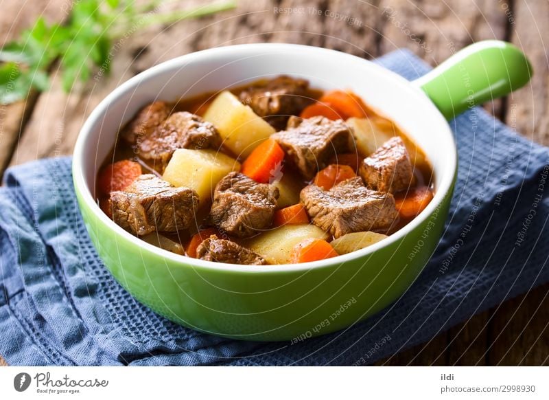 Beef Stew Meat Vegetable Soup Fresh food Carrot Potatoes Cooking Goulash Home-made Meal Dish paprika Hungarian gulyas gulyasleves diced served Horizontal red