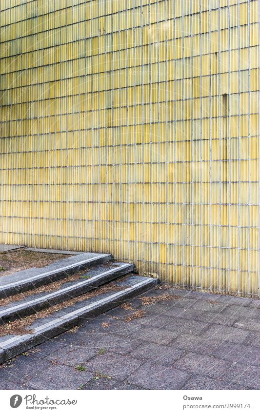 ///\ House (Residential Structure) Manmade structures Building Architecture Wall (barrier) Wall (building) Stairs Yellow Gray Colour photo Multicoloured