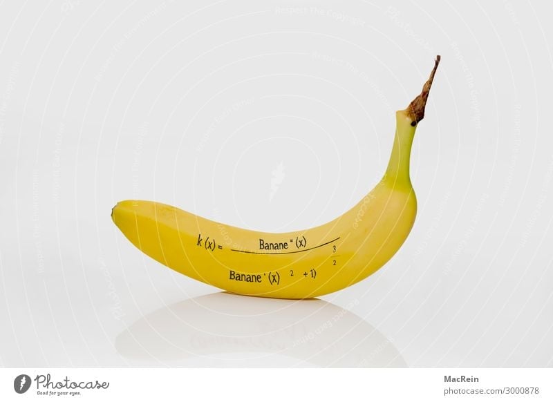 banana formula Food Fruit Yellow Banana Formula Copy Space Nutrional supplement Warped Calculation Deserted