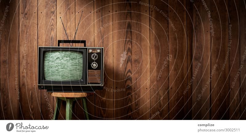 Vintage TV in front of a wooden wall | Panorama Style Design Leisure and hobbies Living or residing Flat (apartment) Interior design Room Living room