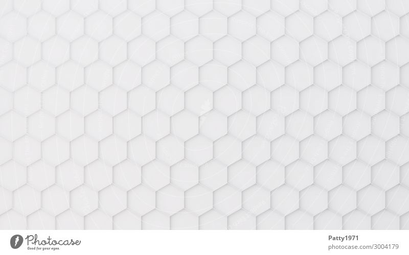 Hexagon Background - 3D Render Honeycomb Structures and shapes Background picture Sign Ornament Sharp-edged Clean White Network Symmetry Technology
