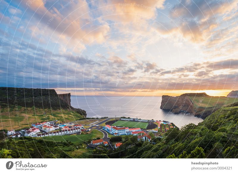 Football field by the sea at sunset, Azores Fitness Leisure and hobbies Vacation & Travel Tourism Trip Sightseeing Sports Ball sports Sporting Complex