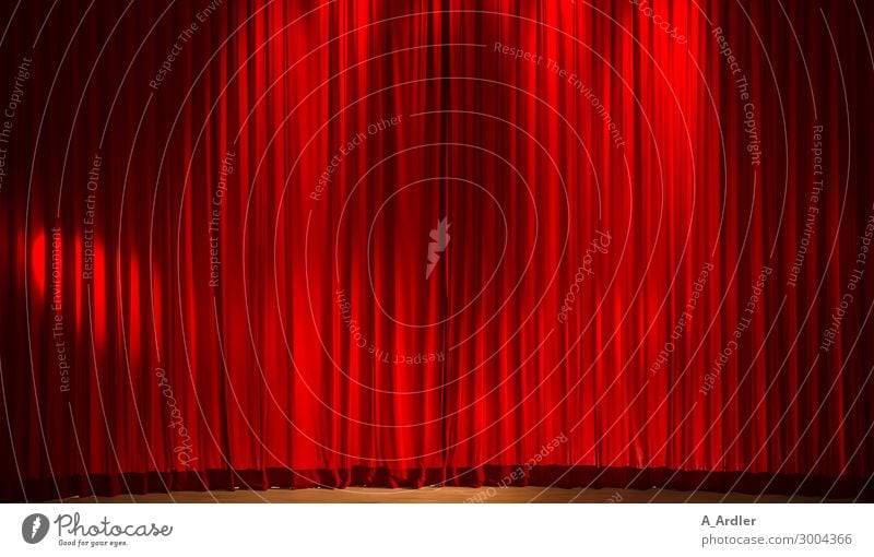 red theatre curtain in the spotlight Event Artist Stage play Theatre Cinema Hang Brown Red Black Moody Anticipation Break Drape Stage lighting Movie hall