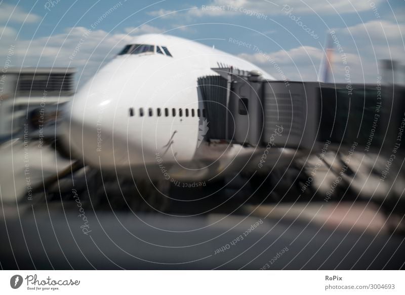 Abstract picture of an airliner at the gate. Lifestyle Luxury Vacation & Travel Tourism Trip Far-off places Summer vacation Workplace Economy Industry Trade