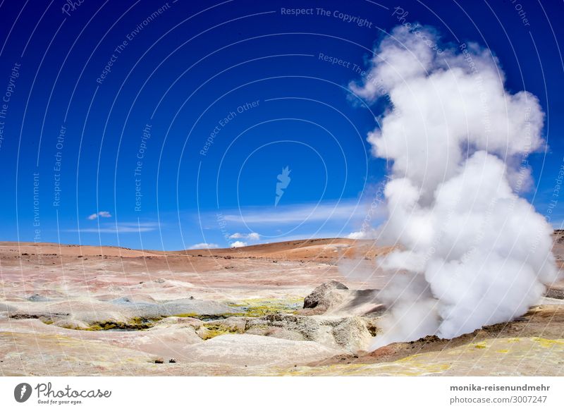 Geysers in Bolivia Altiplano Hot Source steam Volcano High plain mountains South America