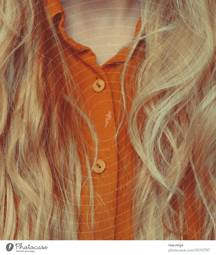 blond hair and blouse with buttons Style Hair and hairstyles Human being Feminine Young woman Youth (Young adults) Woman Adults Life Fashion Clothing Shirt