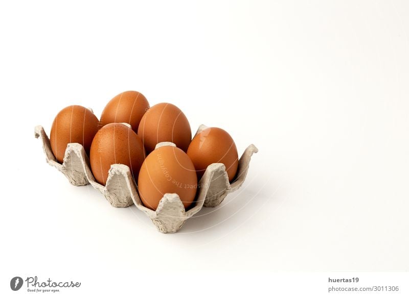Fresh raw eggs on white background Food Dairy Products Breakfast Organic produce Decoration Group Animal Natural Original Yellow Colour Egg Browns Chicken