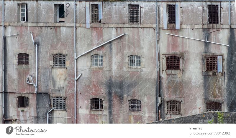 Facade of a prison Brest Brittany France Europe Town House (Residential Structure) Ruin Penitentiary Window Force Society Colour photo Subdued colour