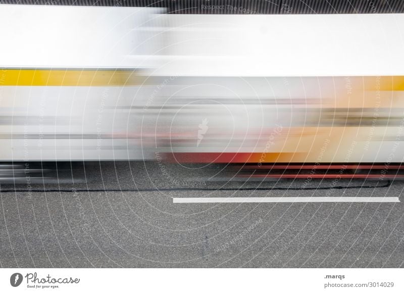 freight transport Economy Logistics Transport Street Highway Truck Driving Speed Movement Mobility Date Deliver Colour photo Exterior shot Abstract Deserted