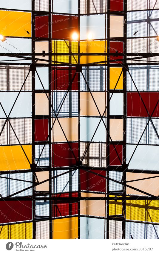 Glass roof from below Roof Flat roof Mosaic Abstract Colour Multicoloured Pattern Design House (Residential Structure) Hall Warehouse Chess Chessboard