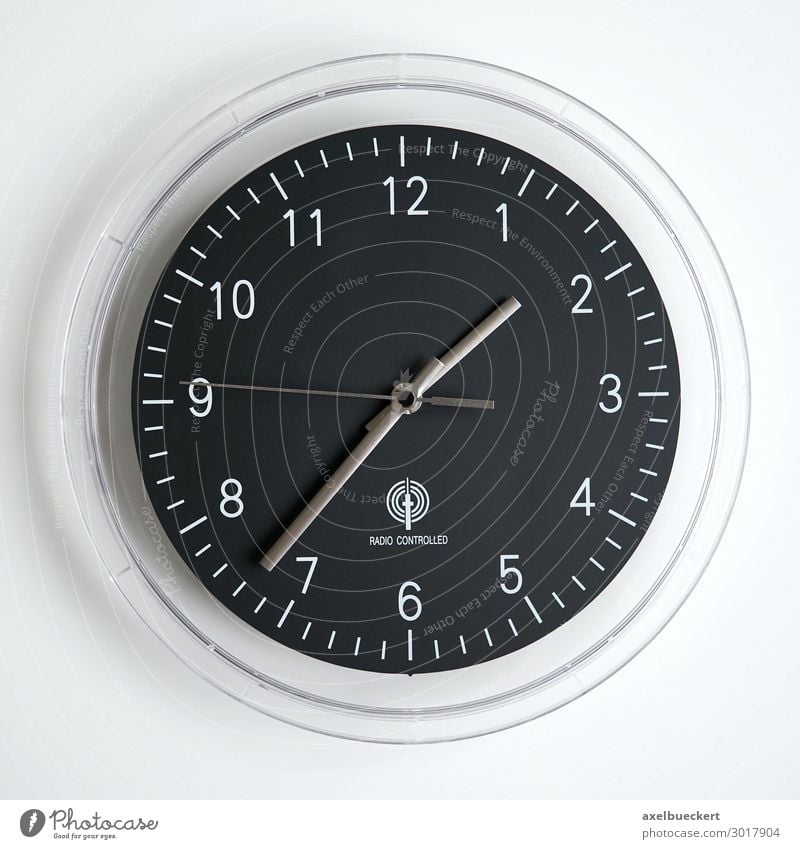 Wall Clock Radio Clock Clock Black Period of time Symbols and metaphors Prompt Time Clock face Wall clock kitchen clock radio-controlled clock Analog