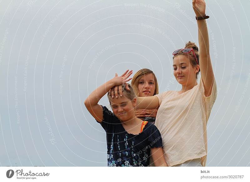 Three sisters fool around and fool around. Playing Vacation & Travel Trip Adventure Human being Feminine Child girl Young woman Youth (Young adults)