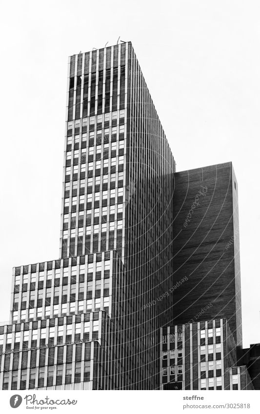 geometry Town House (Residential Structure) High-rise Facade Manhattan New York City USA Office building Cuboid Geometry Light and shadow Black & white photo