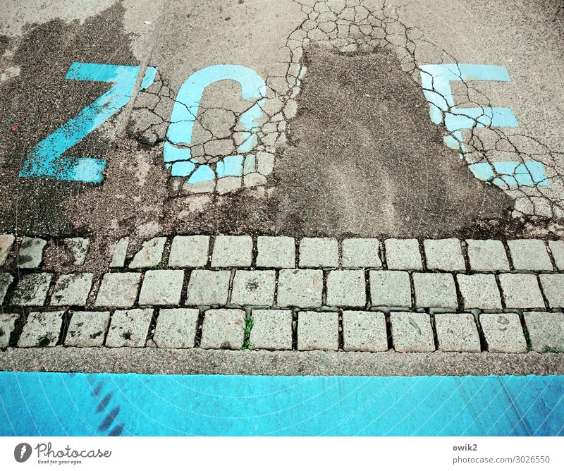 Traffic-calmed Vienna Transport Traffic infrastructure Street Asphalt Paving stone Characters Under Town Gray Turquoise Responsibility Attentive Watchfulness