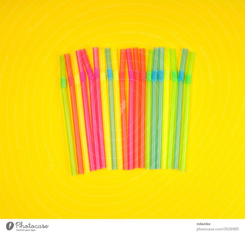 multicolored plastic cocktail tubes Beverage Juice Joy Body Arm Tube Plastic Stripe Eating Blue Yellow Green Pink Red Flexible Colour Mixed stick flat many Set