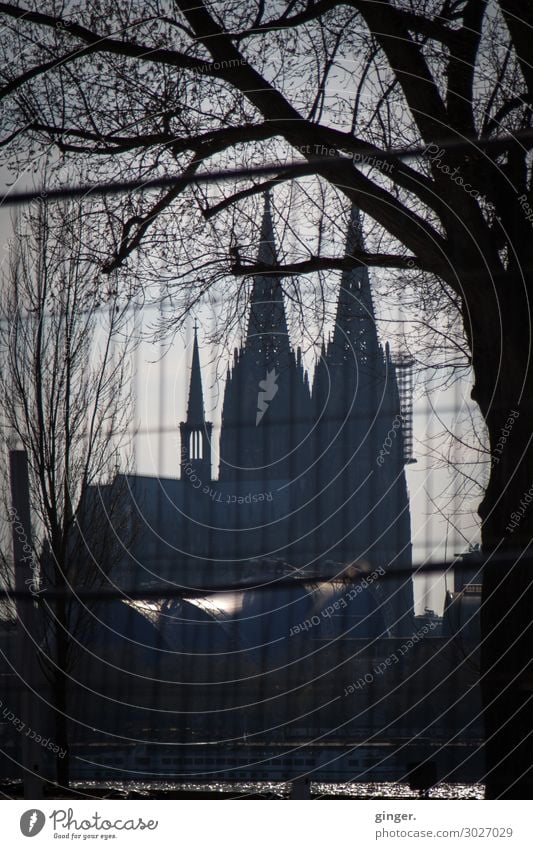 Darkside of Cologne - Cathedral View Town Downtown Skyline Deserted Church Dome Manmade structures Architecture Tourist Attraction Landmark Cologne Cathedral