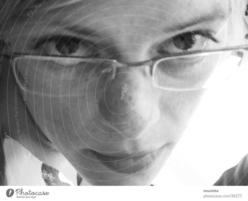 SoSo Woman Portrait photograph Eyeglasses Face Eyes Nose Mouth Looking Face of a woman Young woman 13 - 18 years Person wearing glasses Looking into the camera