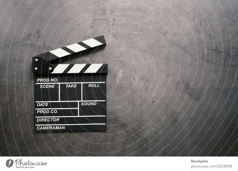 clapperboard in flat lay style Design Entertainment Blackboard Industry Art Cinema Stone Movement Dark White movie Slate Applause background Object photography