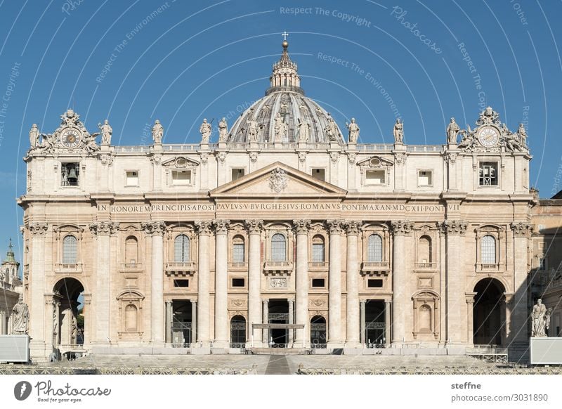 Peter's Cathedral Church Dome Tourist Attraction Landmark Religion and faith Catholicism Rome Italy St. Peter's Cathedral Facade Renaissance michelangelo