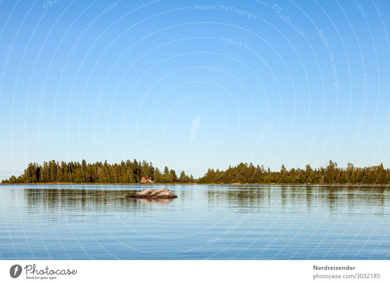 Baltic Sea in Sweden Vacation & Travel Camping Summer Summer vacation Ocean Island Nature Landscape Water Cloudless sky Spring Autumn Beautiful weather Forest