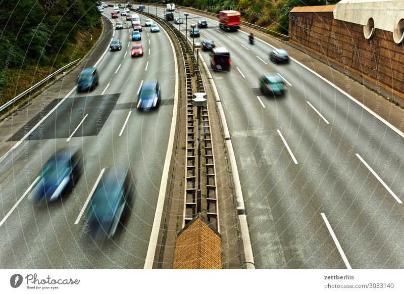 road traffic Car Highway Driving Movement Curve Deserted Vacation & Travel Travel photography Speed Tracks Lane change Traffic jam Risk of accident Road traffic