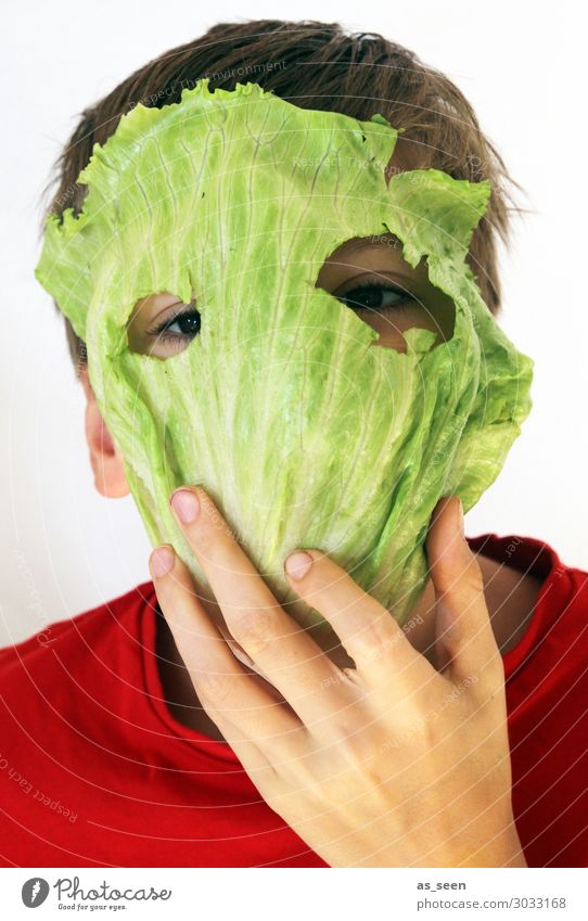 Strict Vegetarian Lettuce Salad Salad leaf Nutrition Eating Organic produce Vegetarian diet Diet Fasting Boy (child) Infancy Head Eyes 8 - 13 years Child