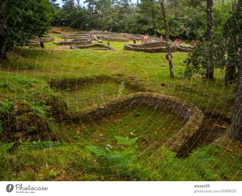 The Borneiro Hillfort in Cabana (Spain) Vacation & Travel Tourism Mountain House (Residential Structure) Culture Landscape Rock Village Town Ruin Building