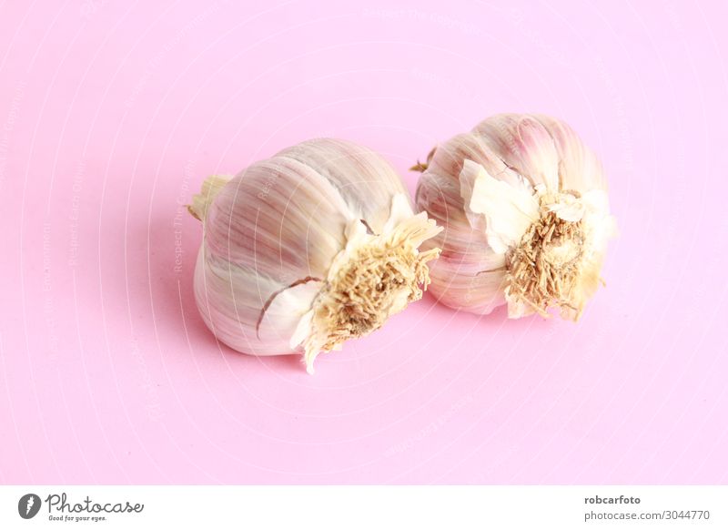 head of garlic in colorful background Vegetable Herbs and spices Nutrition Vegetarian diet Nature Plant Fresh Natural Red White Garlic bulb isolated Onion Raw